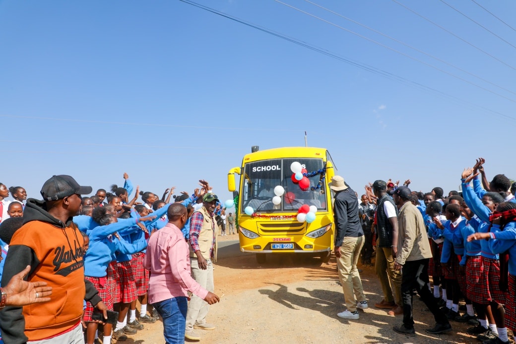 Hon. Katoo handed over a brand-new school bus to Namelok Girls Secondary School.